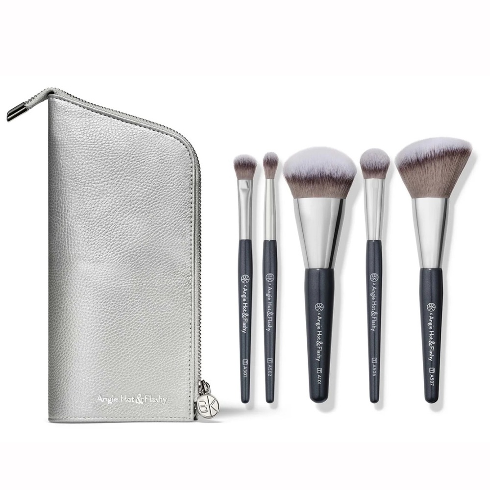 BK BEAUTY ANGIE HOT & FLASHY TRAVEL BRUSH SET WITH POUCH